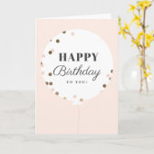 紙吹雪バルーン お誕生日おめでとう カード (黄色い花)