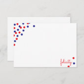 紙吹雪パーソナライズされたノートカード サンキューカード (正面/裏面)