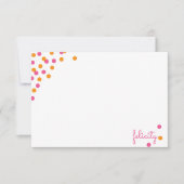 紙吹雪パーソナライズされたノートカード サンキューカード (正面)