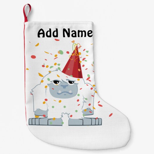 紙吹雪パーティーイェティ スモールクリスマスストッキング (正面)