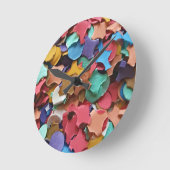 紙吹雪パーティーカラフルカーニバルおもしろい紙 ラウンド壁時計 (傾斜)
