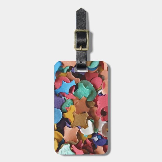紙吹雪パーティーカラフルカーニバルおもしろい ラゲッジタグ (正面縦)