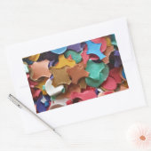 紙吹雪パーティーカラフルカーニバルおもしろい 長方形シール (封筒)