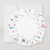 紙吹雪パーティーピンクとブルースパークル誕生日 招待状 (裏面)