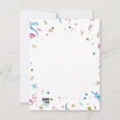 紙吹雪パーティーピンクと青の輝き ノートカード (裏面)