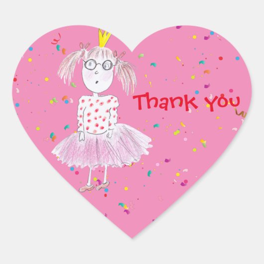 紙吹雪パーティーピンクシール ハートシール (正面)