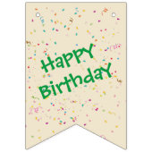 紙吹雪パーティーワニ緑ベージュ バンティングフラッグ (第2の旗)