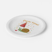 紙吹雪パーティー時間！カタツムリ ペーパープレート (アングル)