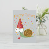 紙吹雪パーティー時間！カタツムリ 招待状 (スタンド正面)