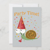 紙吹雪パーティー時間！カタツムリ 招待状 (正面)