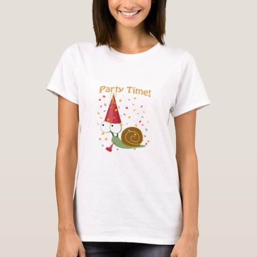 紙吹雪パーティー時間!カタツムリ Tシャツ (正面)