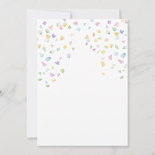 紙吹雪パーティー森林動物パーティー帽子誕生日 招待状 (裏面)