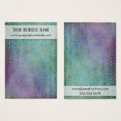 紙吹雪パープル&ティール(緑がかった色)イヤリングホルダー表示カード (正面&裏面)