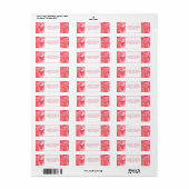 紙吹雪ピンクウォーターカラー抽象芸術差出人住所 ラベル (フルシート)