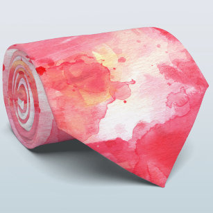 紙吹雪ピンク水彩抽象芸術色彩の鮮やか ネクタイ