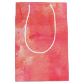 紙吹雪ピンク水彩抽象芸術色彩の鮮やか ミディアムペーパーバッグ (正面)