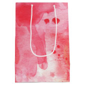 紙吹雪ピンク水彩抽象芸術色彩の鮮やか ミディアムペーパーバッグ (裏面)