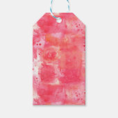 紙吹雪ピンク水彩抽象芸術 モダン ギフトタグ (正面)