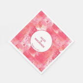紙吹雪ピンク水彩抽象芸術 モダン スタンダードランチョンナプキン (角)