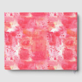 紙吹雪ピンク水色抽象芸術モダン結婚の ゲストブック (裏面)