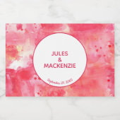 紙吹雪ピンク水色抽象芸術モダン結婚の スパークリングワインラベル (シングルラベル)