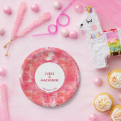 紙吹雪ピンク水色抽象芸術モダン結婚の ペーパープレート (パーティー)