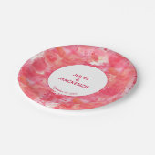 紙吹雪ピンク水色抽象芸術モダン結婚の ペーパープレート (アングル)