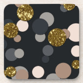 紙吹雪ピーチ、メープル、グレーと金ゴールドグリッター コースター (正面)