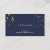 紙吹雪フェイク(金ゴールドドット)手書き名青 名刺 (裏面)