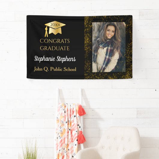 紙吹雪フォトおめでとう大学院名 |学校 横断幕 (インサイチュ)