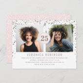 紙吹雪フォトサプライズ誕生日パーティーへの招待 インビテーションポストカード (正面/裏面)