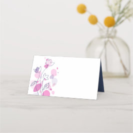 紙吹雪フラワーネイビー結婚ピンク座席表 プレイスカード