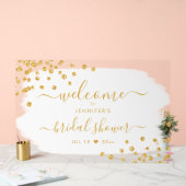 紙吹雪ブライダルシャワーウェルカム金ゴールド白絵を描色 アクリルサイン (ウェディング)