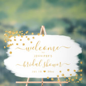 紙吹雪ブライダルシャワーウェルカム金ゴールド白絵を描色 アクリルサイン (ニュートラル)