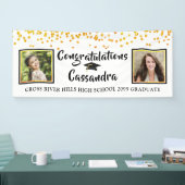 紙吹雪ブラシスクリプトその後と今の写真の卒業 横断幕 (トレードショー)