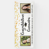 紙吹雪ブラシスクリプトその後と今の写真の卒業 横断幕 (縦)