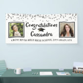 紙吹雪ブラシスクリプトその後と今の写真の卒業 横断幕 (トレードショー)