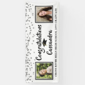 紙吹雪ブラシスクリプトその後と今の写真の卒業 横断幕 (縦)