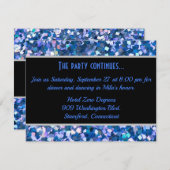 紙吹雪ブルーパーティーカード セーブザデート (正面/裏面)