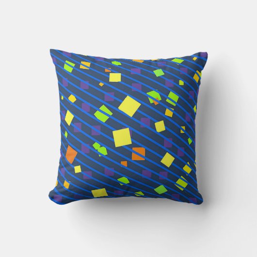 紙吹雪ブルー装飾装飾用クッション クッション (正面)