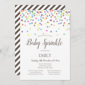 紙吹雪ベビー散水招待状 – ベビーシャワー 招待状 (正面/裏面)