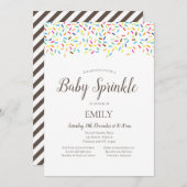 紙吹雪ベビー散水招待状 – ベビーシャワー 招待状 (正面/裏面)