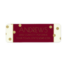 紙吹雪ポップ・アートのブルゴーニュと金ゴールドアドレス