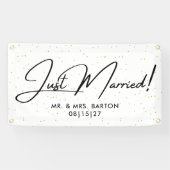 紙吹雪モダンたった今結婚しましたカーバナー 横断幕 (横)