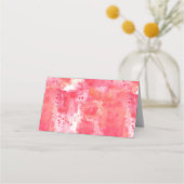 紙吹雪モダンピンクの水色抽象芸術名 プレイスカード (裏面)