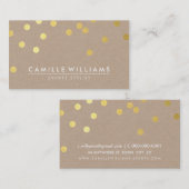 紙吹雪モダン可愛いドットパターン金ゴールド箔クラフト 名刺 (正面/裏面)