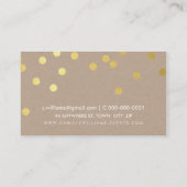 紙吹雪モダン可愛いドットパターン金ゴールド箔クラフト 名刺 (裏面)