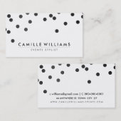 紙吹雪モダン可愛い水玉模様パターン白黒 名刺 (正面/裏面)