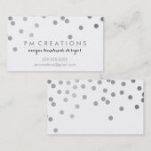 紙吹雪モダン可愛い水玉模様模様の銀箔 名刺 (正面/裏面)
