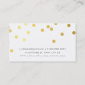 紙吹雪モダン可愛い水玉模様模様金ゴールド箔 名刺 (裏面)